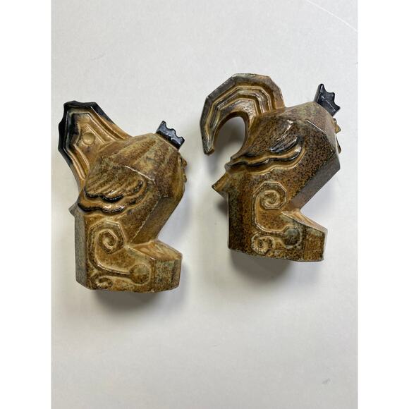 Vintage MCM Holt Howard Stonewear Salt Pepper Shakers Rooster Hen Chicken 4" - Picture 4 of 8